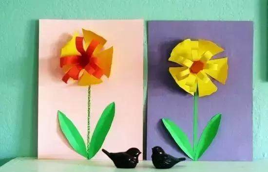 幼儿园卡纸手工教程:水仙花立体贺卡封面装饰,小班的孩子也能学